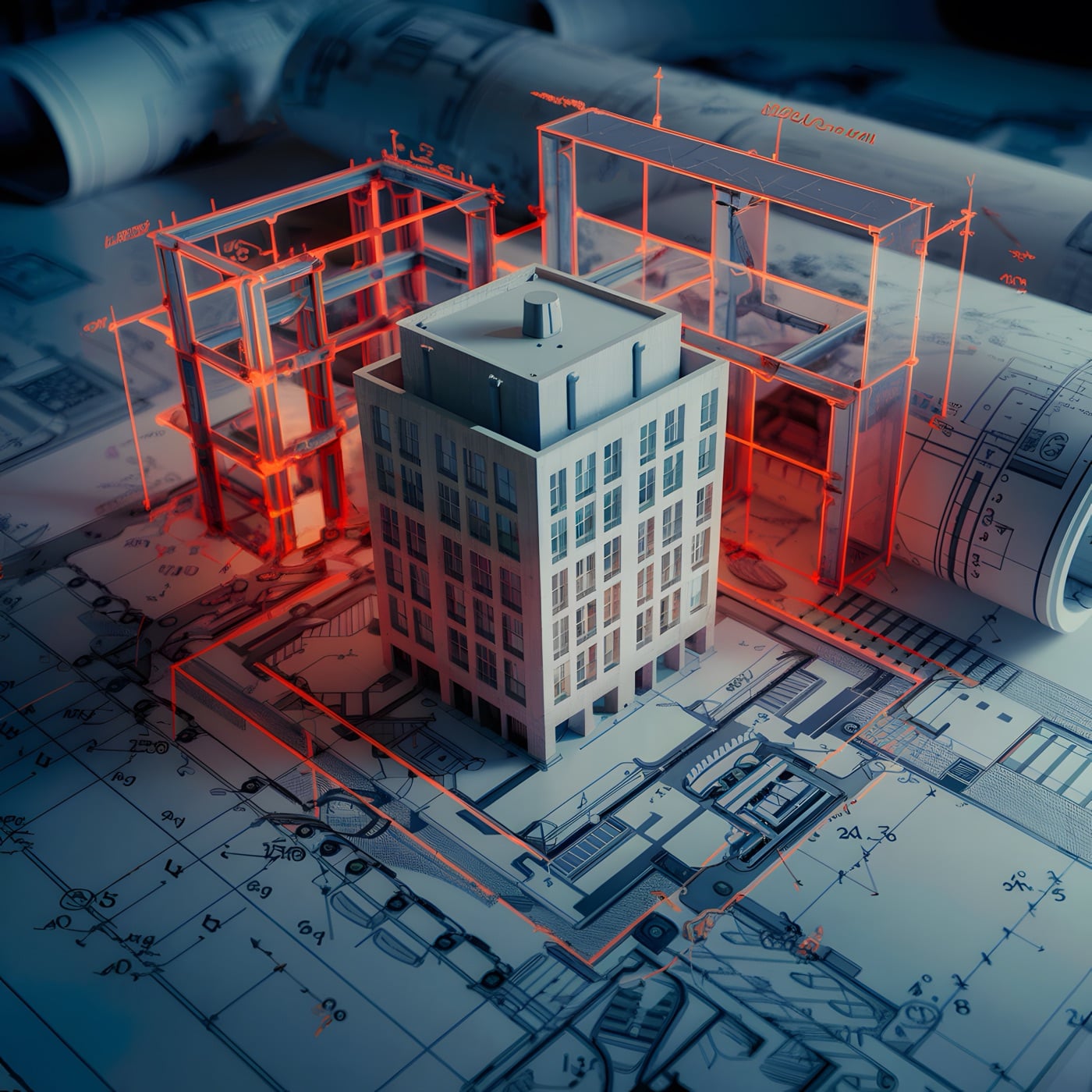 Taşıyıcı sistem analizine ait üç boyutlu mühendislik modeli